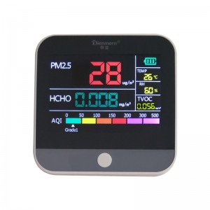 Senzor LCD Detector PM2.5 Portabil Monitor HCHO pentru calitatea aerului Tester TVOC Păstrați iluminatul Baterie de litiu Încărcător auto